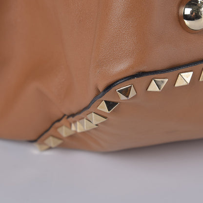 Valentino Garavani Vitello Large Rockstud Tote Beige 9 of 12