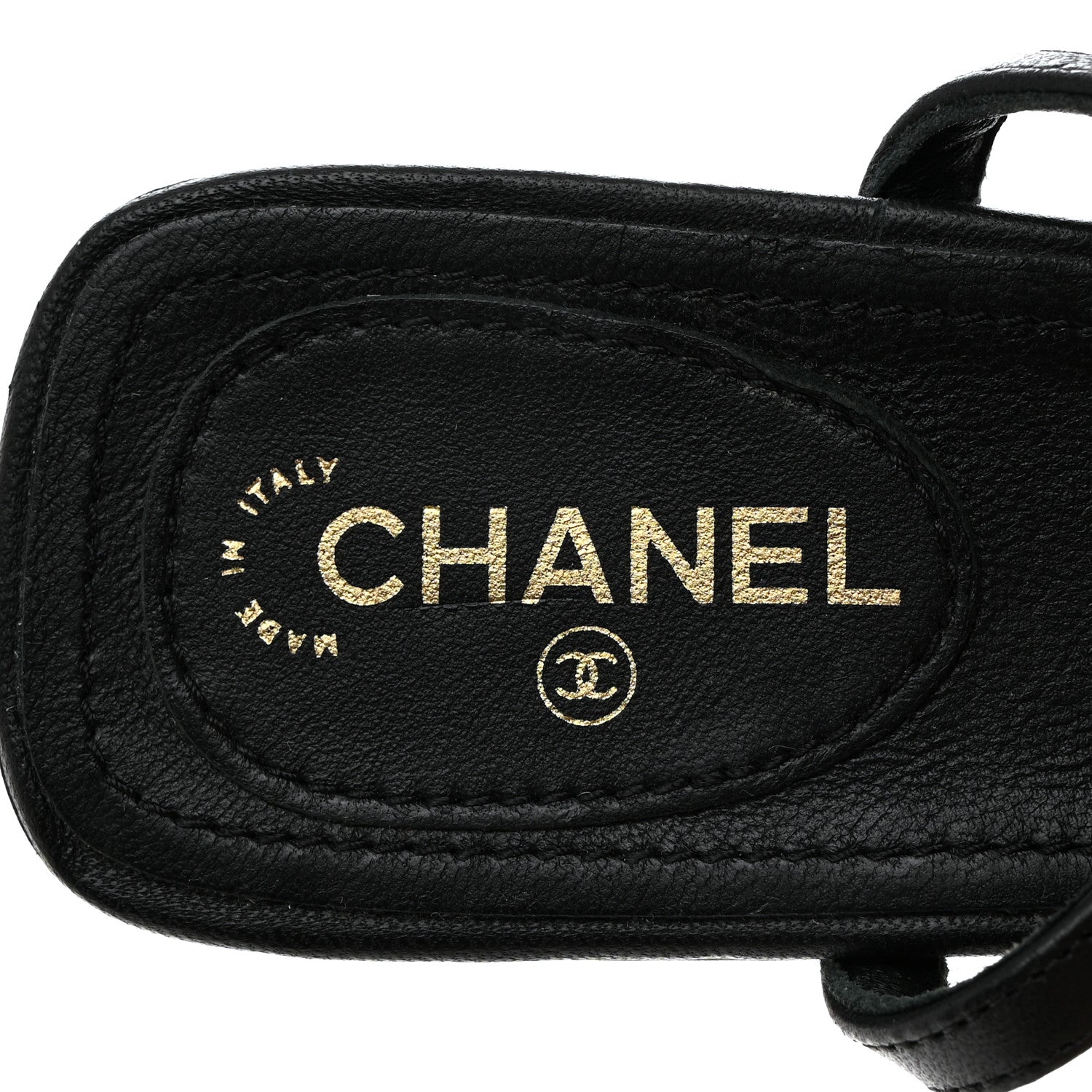 Chanel Lambskin Metal Heart Thong Sandals 36 Black 6 of 10