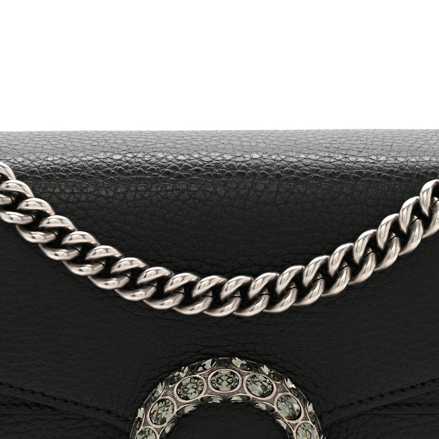 Pebbled Calfskin Small Dionysus Shoulder Bag Black