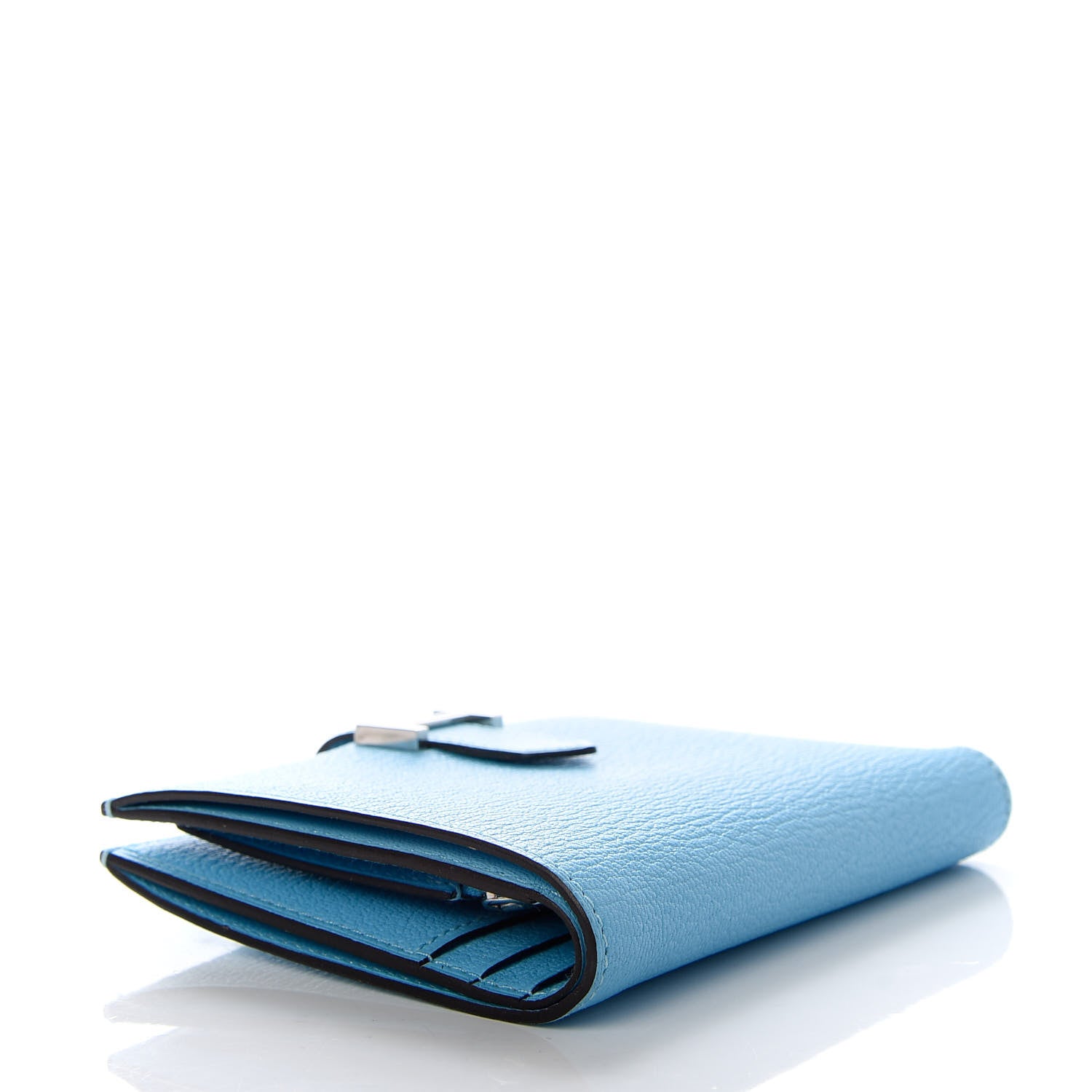 Hermes Chevre Mysore Bearn Compact Wallet Celeste 4 of 7