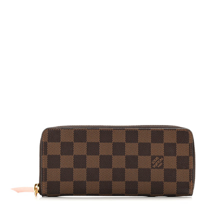 Louis Vuitton Damier Ebene Clemence Wallet Rose Ballerine 1 of 7