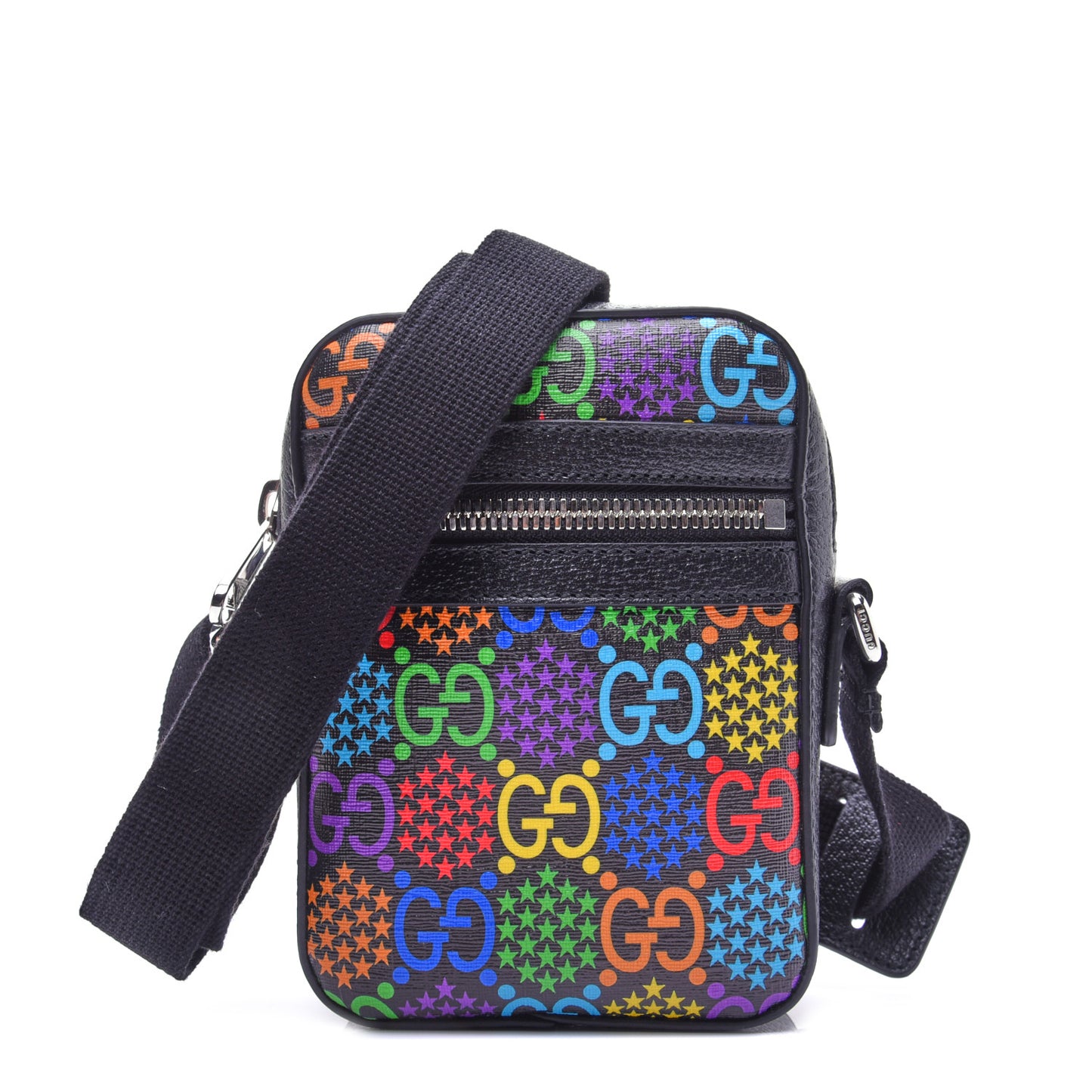 GG Supreme Monogram Psychedelic Messenger Bag Black