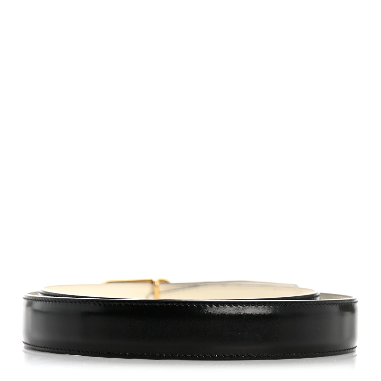 Box Calfskin Reversible 25mm Triomphe Belt 80 32 Black White Cotton