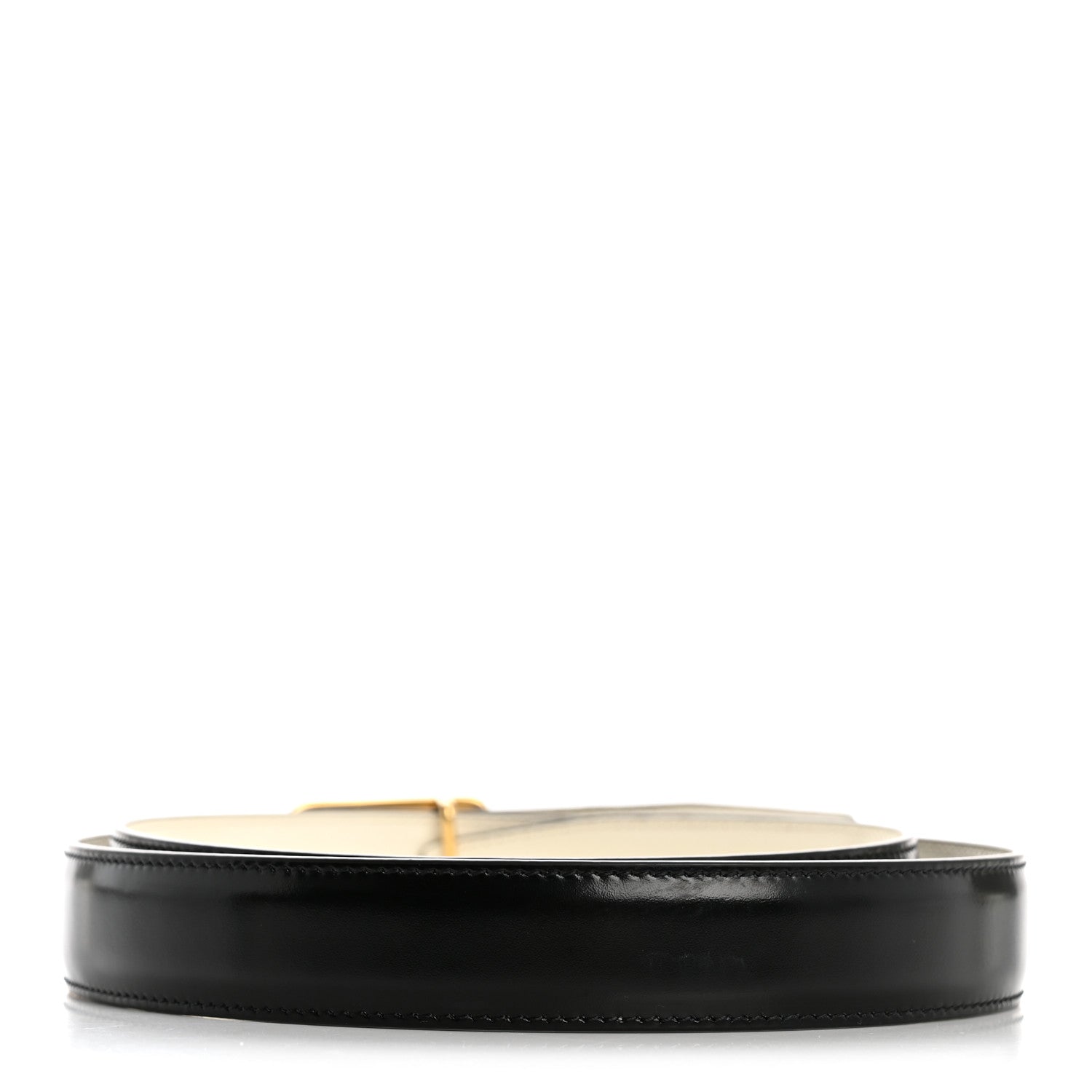 Celine Box Calfskin Reversible 25mm Triomphe Belt 80 32 Black White Cotton 3 of 8