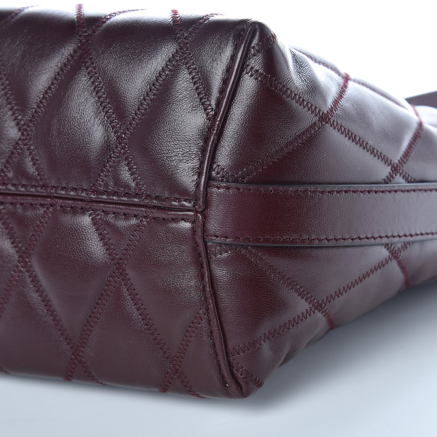 Lambskin Quilted Mini GV Bucket Bag Aubergine
