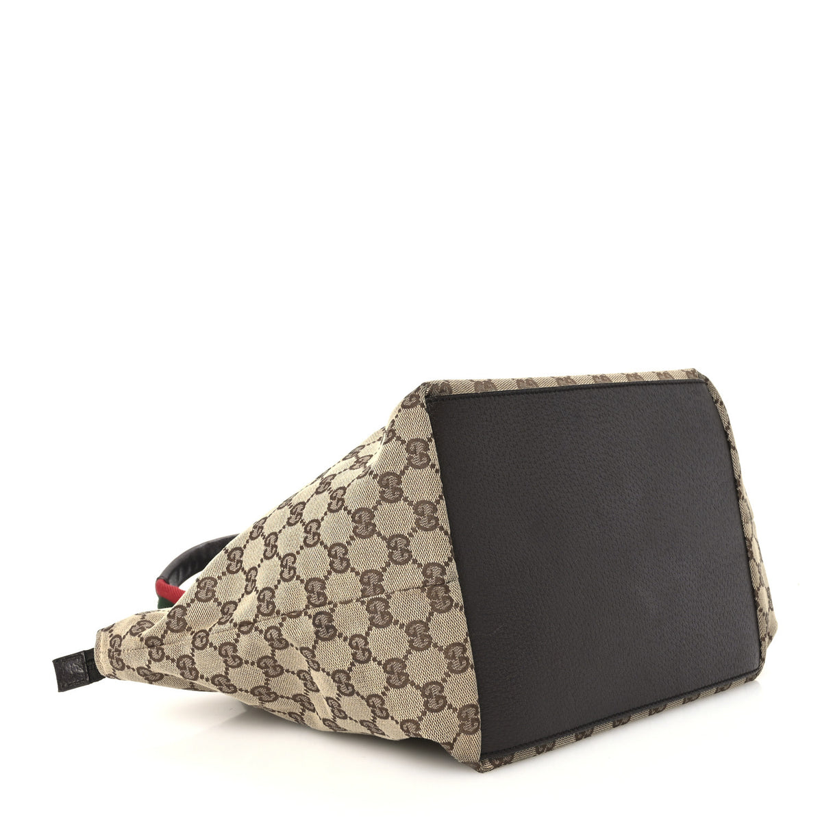 Gucci GG Monogram Medium Web Handle Bucket Tote Dark Brown 4 of 10