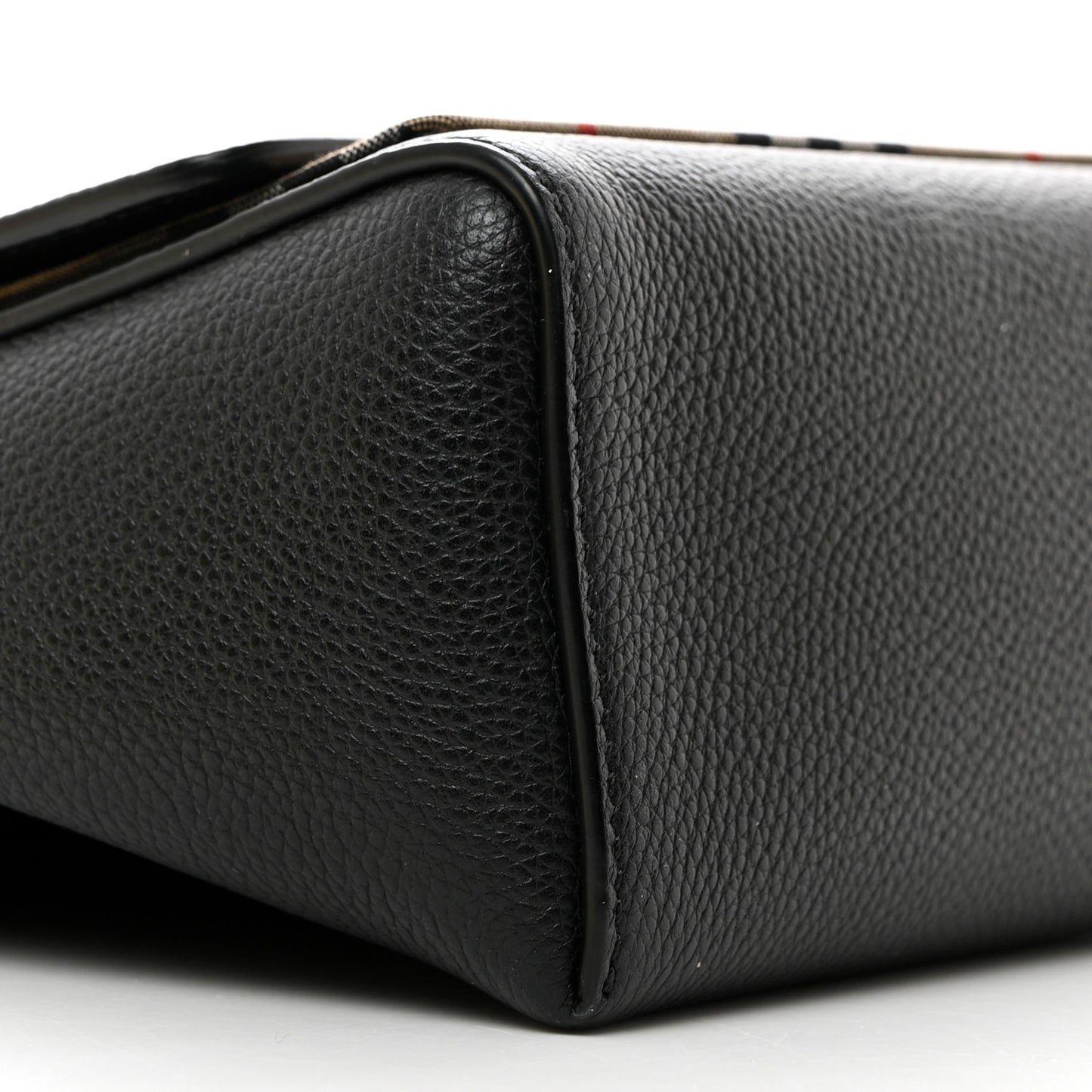 Grainy Calfskin Vintage Check Note Crossbody Bag Black