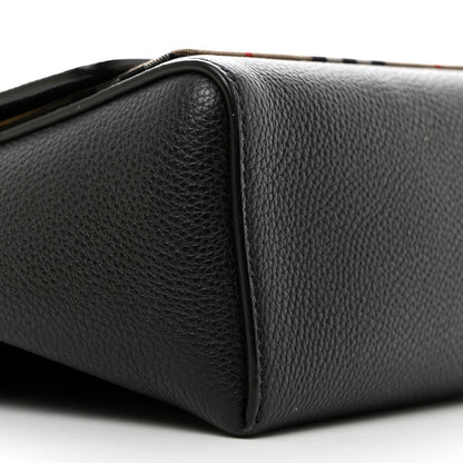 Burberry Grainy Calfskin Vintage Check Note Crossbody Bag Black 9 of 10