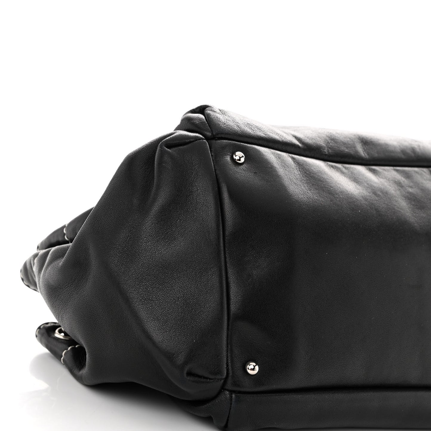 Lambskin Lax Accordion Hobo Black