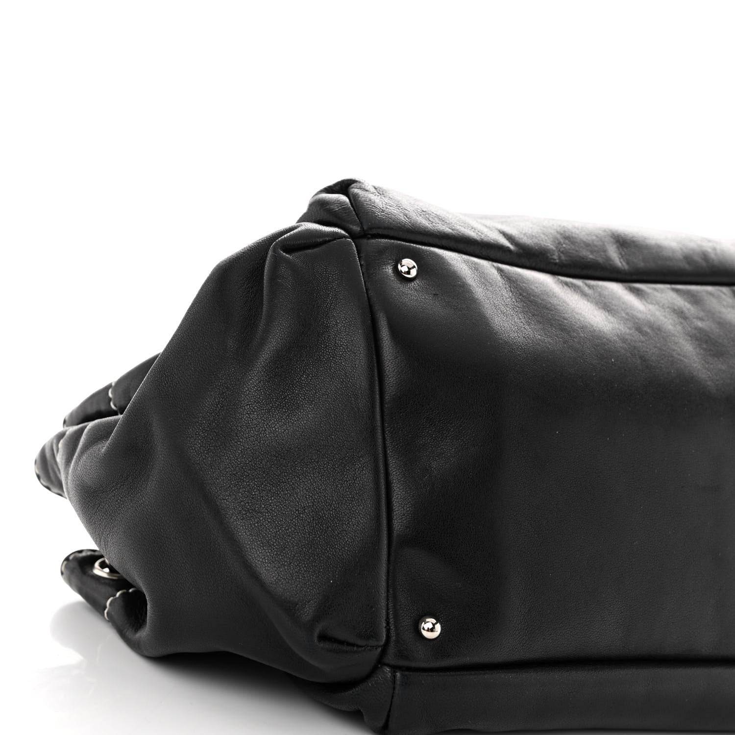 Chanel Lambskin Lax Accordion Hobo Black 9 of 10