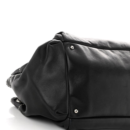 Chanel Lambskin Lax Accordion Hobo Black 9 of 10