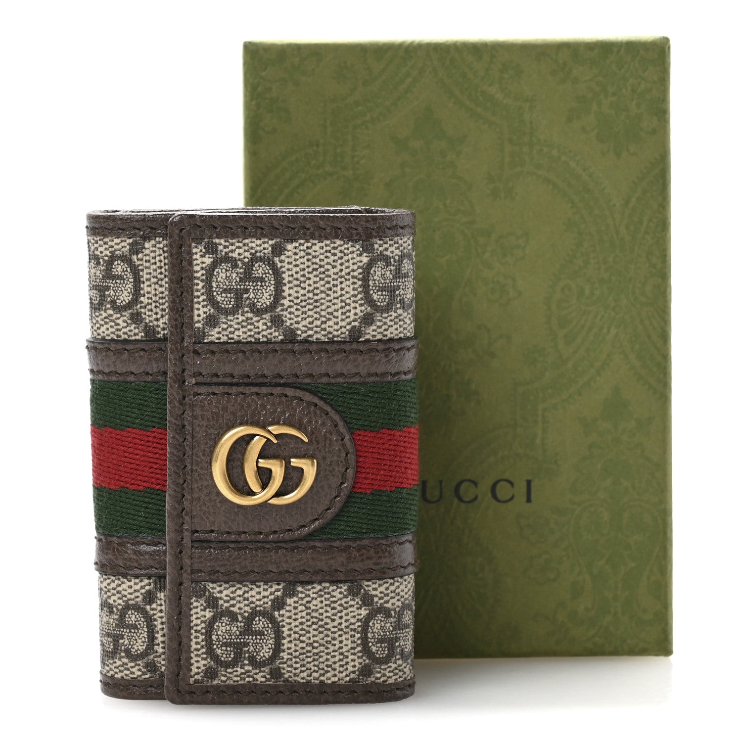 Gucci GG Supreme Monogram Web Ophidia 6 Key Holder Case Beige New Acero 8 of 8