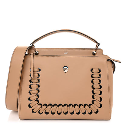 Fendi Vitello Baltico Dolce Shiny Nappa Lace Up DotCom Satchel Cuoio Ceruleo 1 of 11