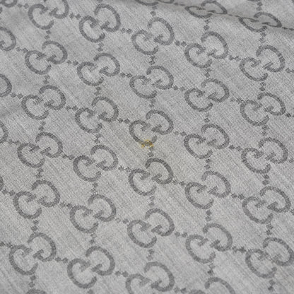 Gucci Wool Silk GG Monogram GGNat Scarf Lead 4 of 5
