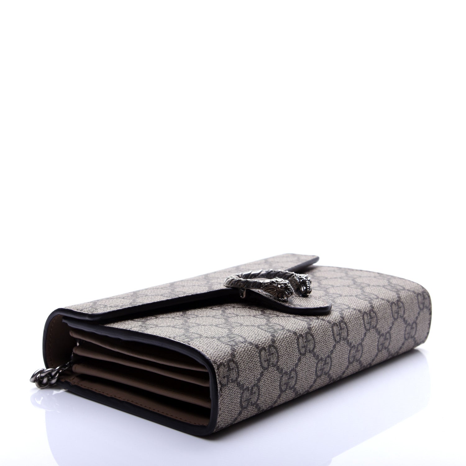 Gucci GG Supreme Monogram Mini Dionysus Chain Wallet Beige Taupe 3 of 9