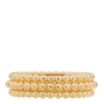 Van Cleef & Arpels 18K Yellow Gold Perlee Pearls of Gold 3 Row Ring 50 5.25 3 of 5