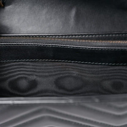 Gucci Calfskin Matelasse GG Marmont Chain Wallet Black 16 of 18