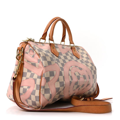 Louis Vuitton Damier Azur Tahitienne Speedy Bandouliere 30 Rose Ballerine 3 of 10