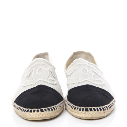 Chanel Toile CC Cap Toe Espadrilles 44 Beige 2 of 10