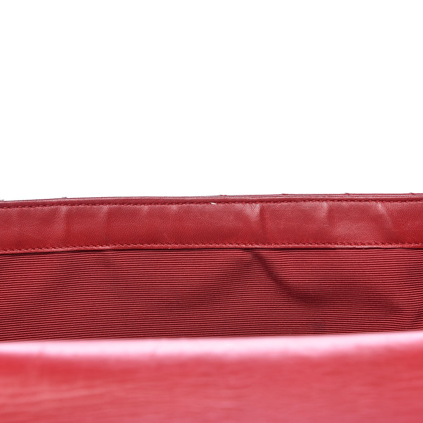 Lambskin Matelasse Chevron Large Monogram Satchel Red