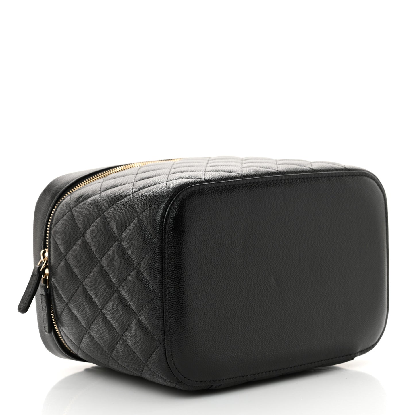 Caviar Quilted Large Vanity Pouch Black