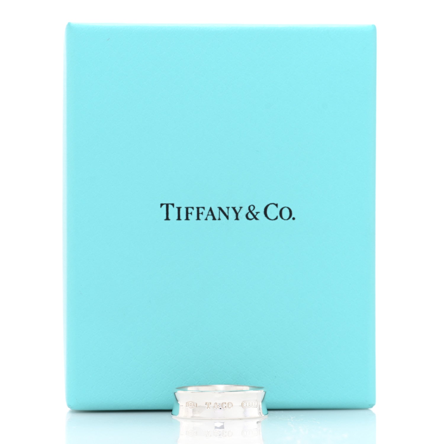 Tiffany Sterling Silver 1837 Band Ring 63 10.5 5 of 5