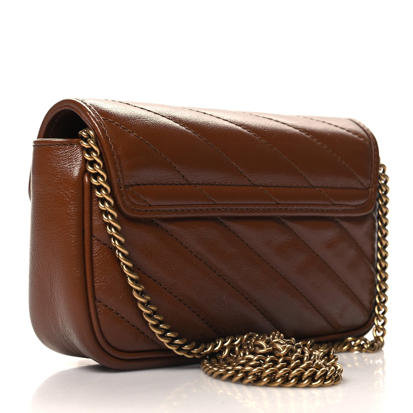 Azalea Calfskin Matelasse Diagonal Super Mini GG Marmont Shoulder Bag Cuir