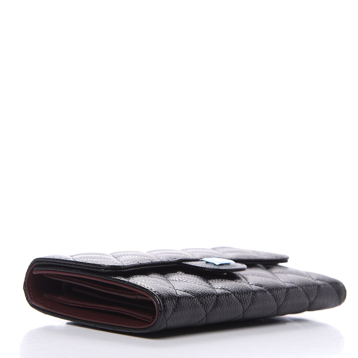 Caviar Quilted Large Flap Wallet Black