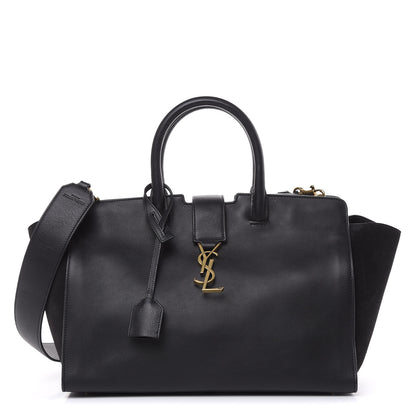 Saint Laurent Calfskin Suede Small Monogram Downtown Cabas Black 1 of 15