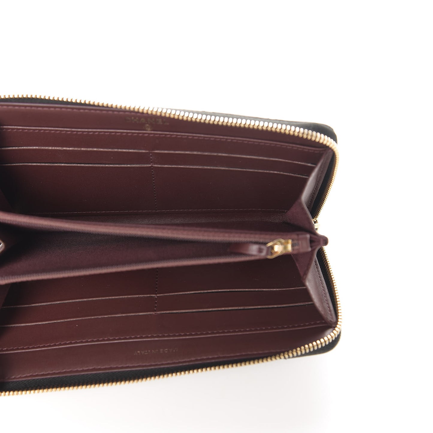 Caviar Quilted Large Gusset Zip Around Wallet Black