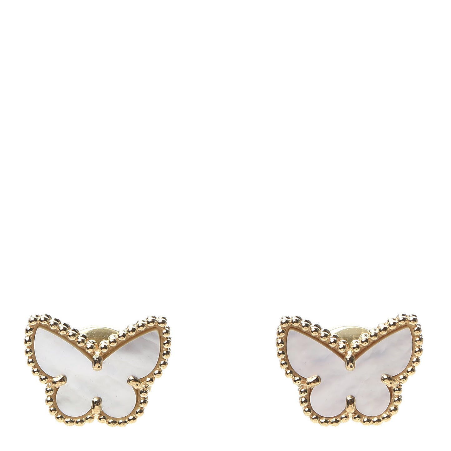 18K Yellow Gold Mother of Pearl Sweet Alhambra Butterfly Earrings