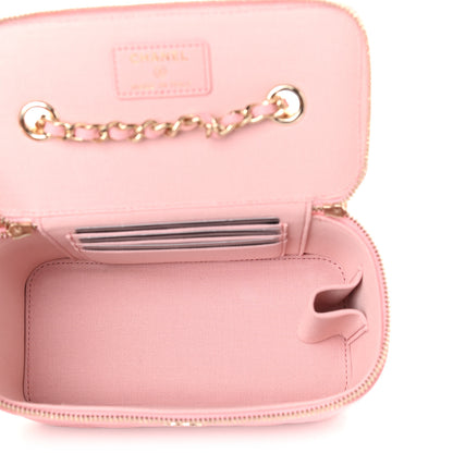 Chanel Caviar Quilted Small Vanity Case With Chain Pink 5 of 9