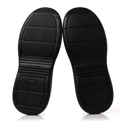 Prada Soft Mellow Rubber Triangle Logo Embossed Womens 25mm Mules 38 Black 5 of 8