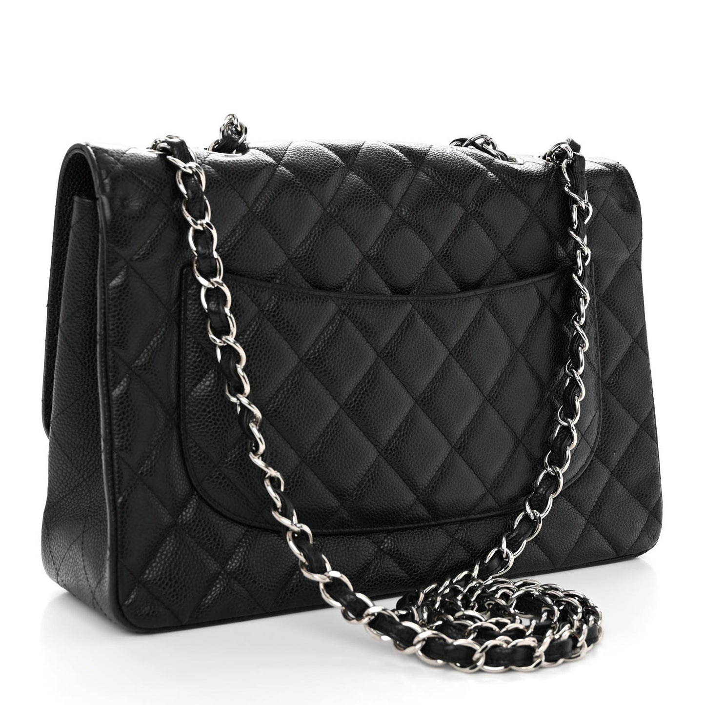 Caviar Quilted Jumbo Single Flap Black