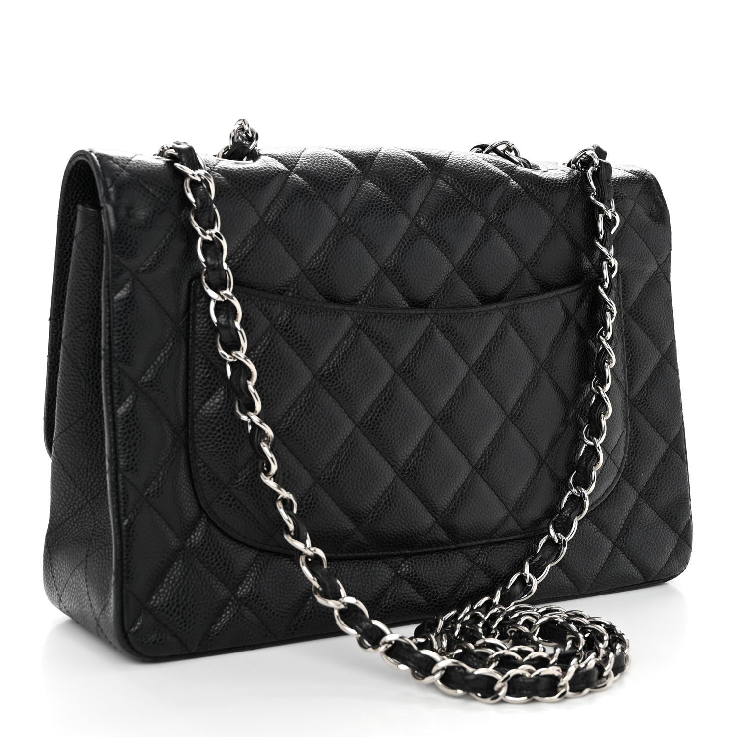 Chanel Caviar Quilted Jumbo Single Flap Black 3 of 10