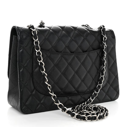 Chanel Caviar Quilted Jumbo Single Flap Black 3 of 10