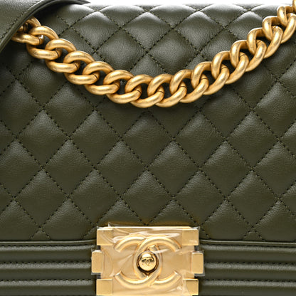 Chanel Calfskin Quilted Medium Boy Flap Khaki 8 of 11