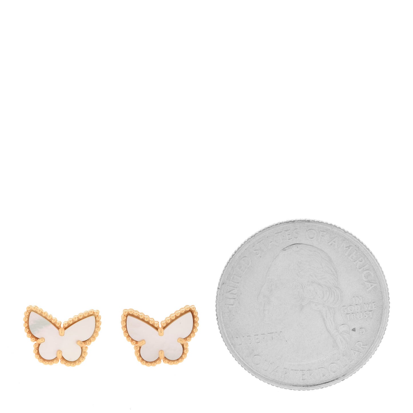 18K Yellow Gold Mother of Pearl Sweet Alhambra Butterfly Earrings