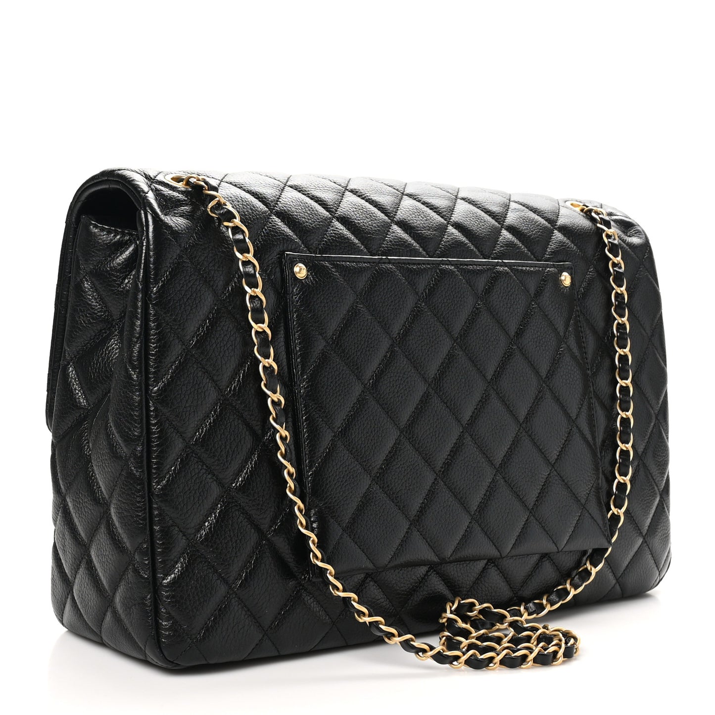 Caviar Quilted XXL Travel Flap Bag Black