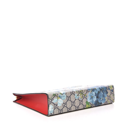 Gucci GG Supreme Monogram Blooms Large Cosmetic Case Beige Blue Navy Hibiscus Red 4 of 10