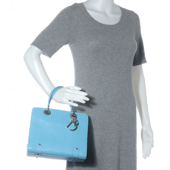 Calfskin Cannage Tote Turquoise