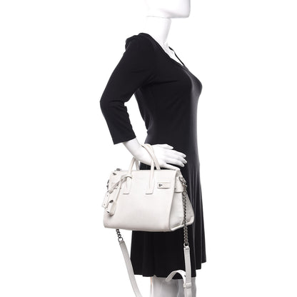 Saint Laurent Grained Calfskin Baby Supple Sac De Jour White 3 of 22