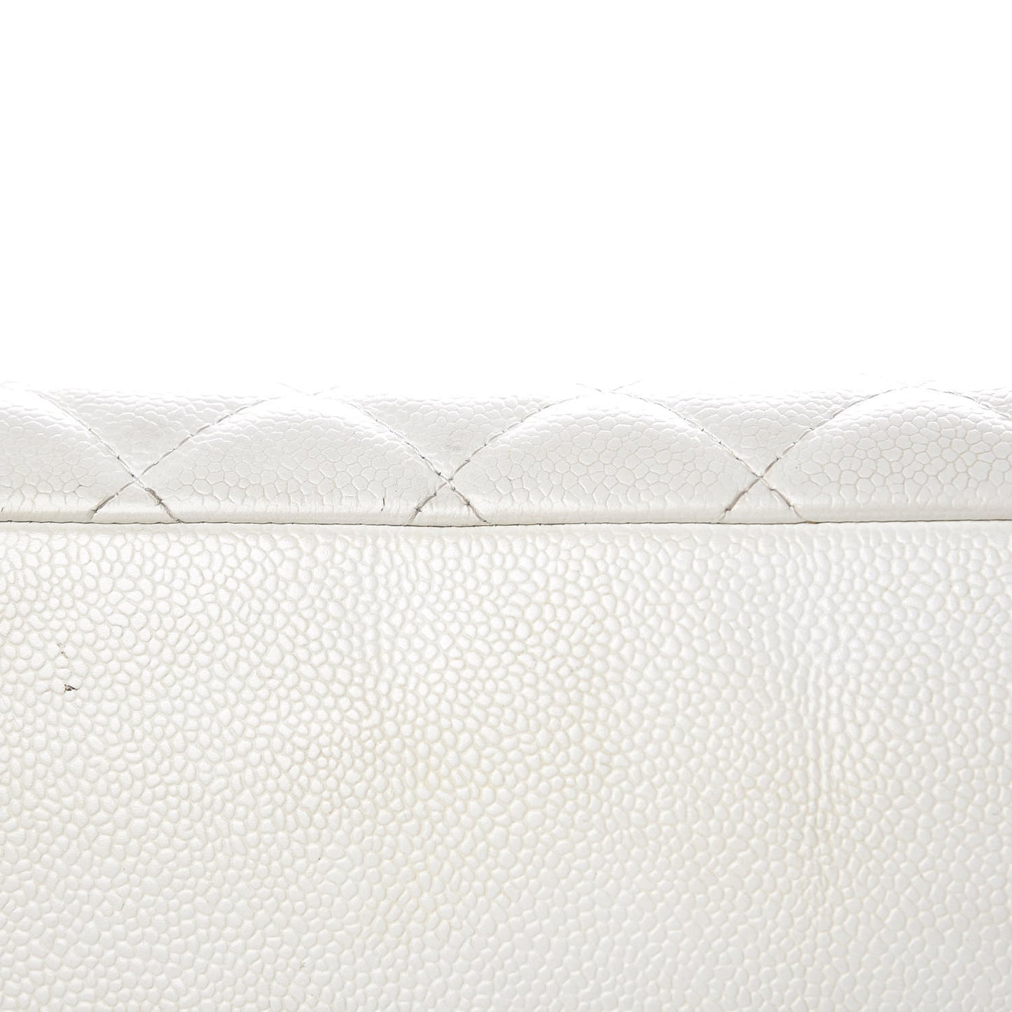 Caviar Quilted Grand Shopping Tote GST White