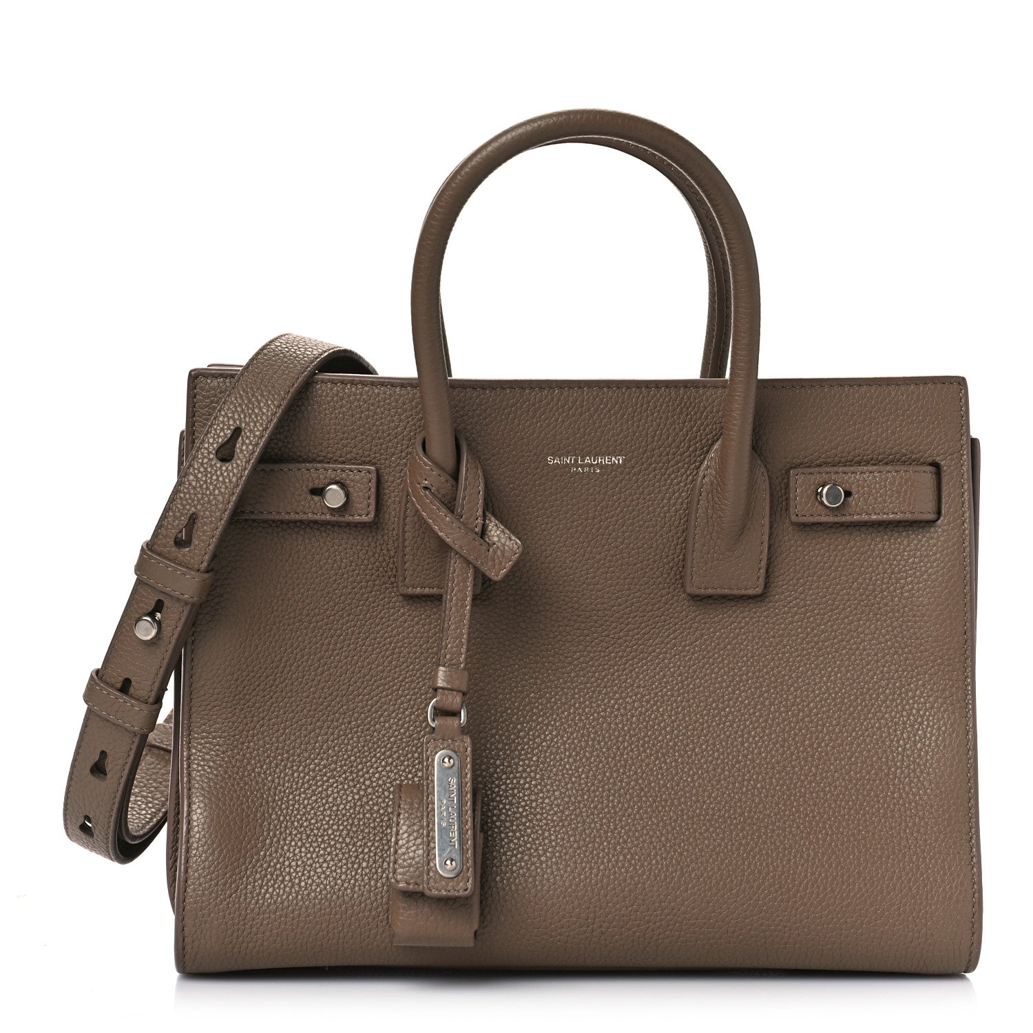 Saint Laurent Grained Calfskin Baby Sac De Jour Souple Taupe 2 of 12