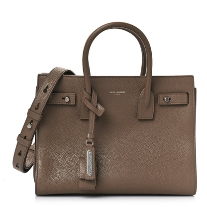 Saint Laurent Grained Calfskin Baby Sac De Jour Souple Taupe 2 of 12