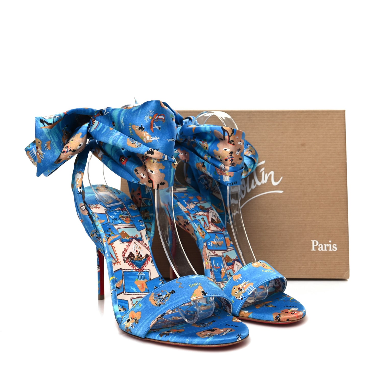 Crepe Satin Greekaba Du Desert 100 Sandal 41 Blue Multicolor