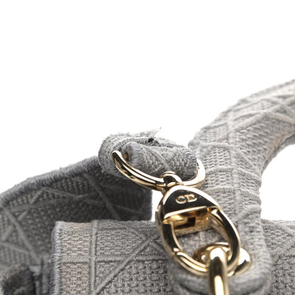 Christian Dior Canvas Embroidered Cannage Medium Lady D-Lite Gray 10 of 11