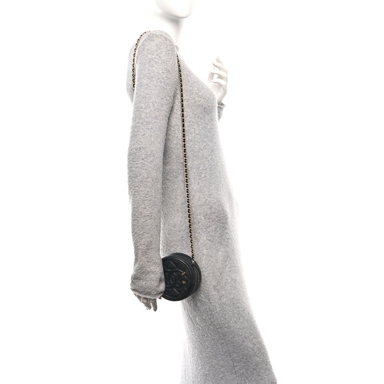 Chanel Caviar Quilted Round Filigree Crossbody Black 2 of 10