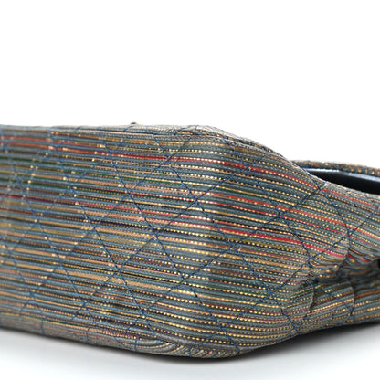 Chanel Metallic Sheepskin Thin Striped Small Single Flap Multicolor 8 of 8