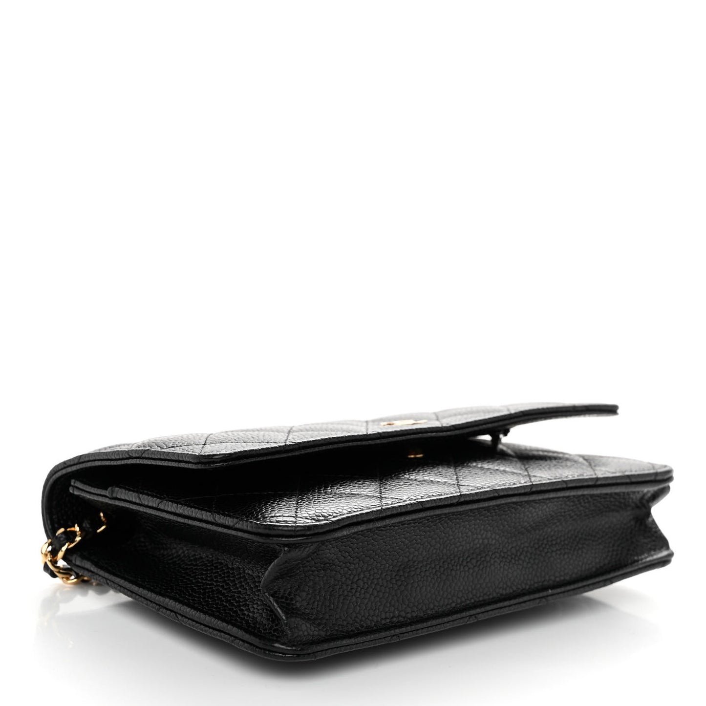 Caviar Quilted Wallet on Chain WOC Black